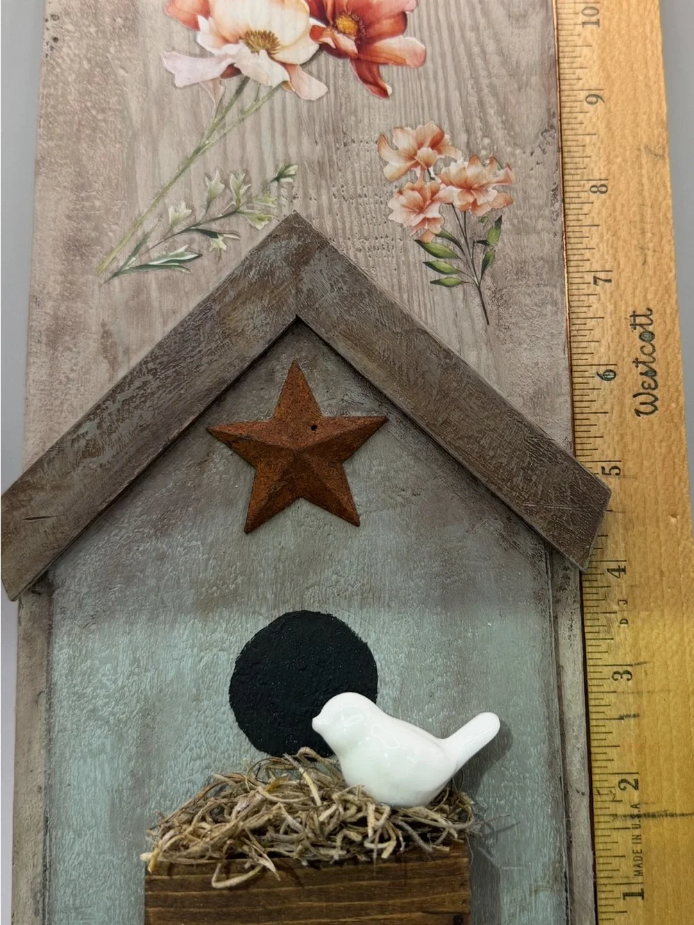 Handcrafted Farmhouse Birdhouse Wall Hanging